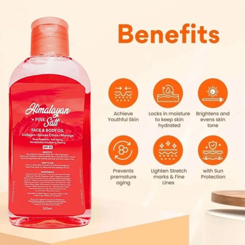 Himalayan Pink Salt Face and Body Oil with SPF 30