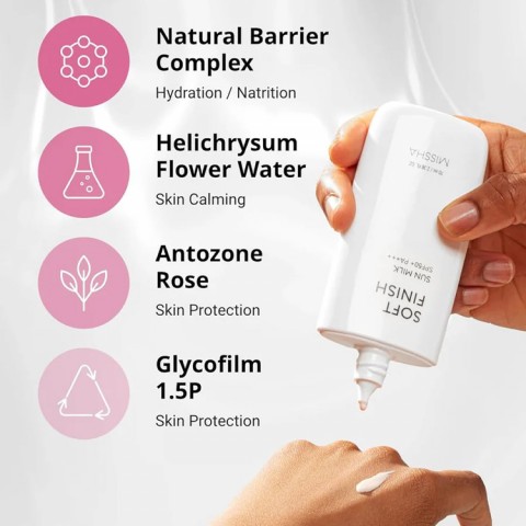 Soft finish sunscreen