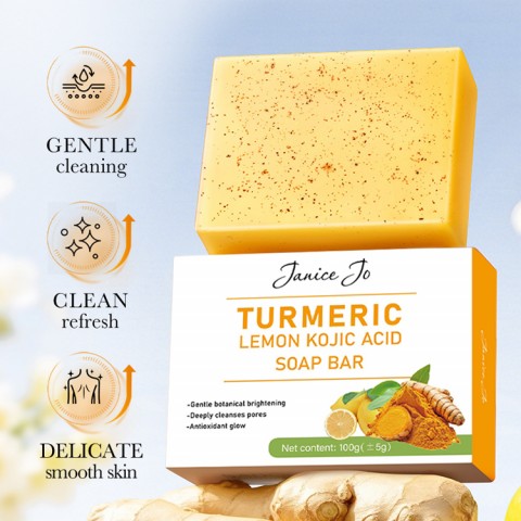 JaniceJo Lemon Kojic Acid Turmeric Whitening Soap Bar for Face and Body