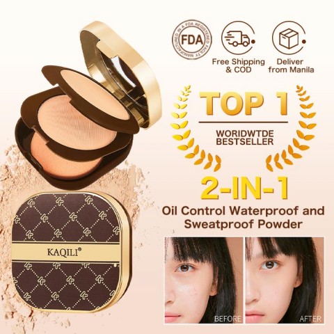 2-in-1 double layer oil control powder waterproof and sweatproof