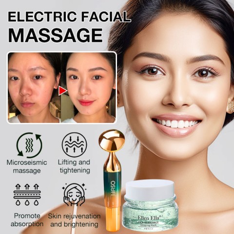 100% Authentic, One Year Guarantee - Lifting Firming Massage Anti-Wrinkle V-Face Multi-Function Beauty Device - Double the Effect with Gel Cream