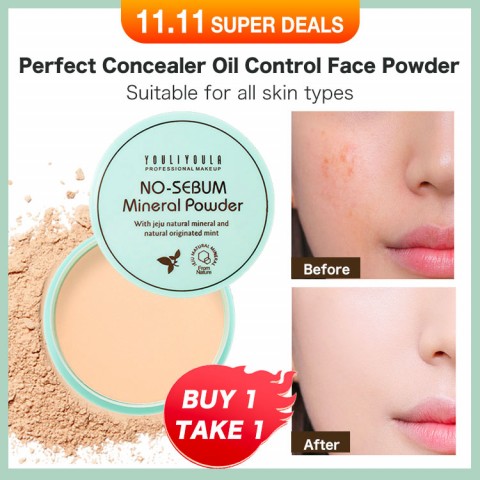 Perfect concealer Oil Control Face Powder-Matte Poreless Dry Wet Dual-Use