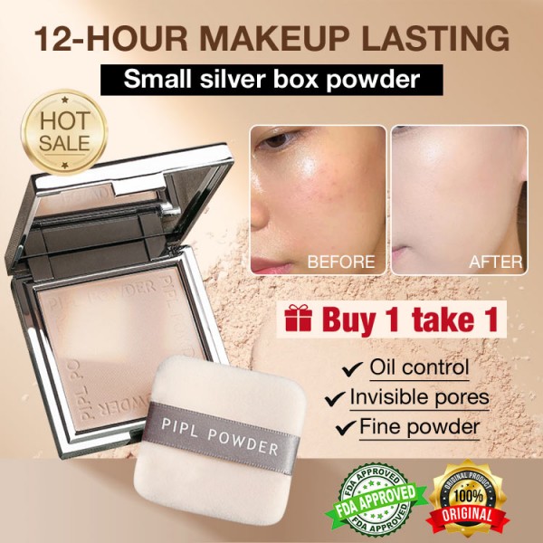 small silver box powder..