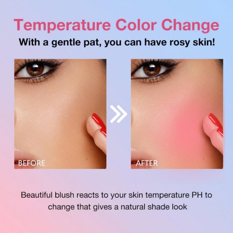 Temperature changing blush foundation