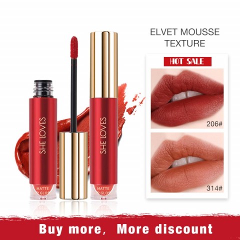 Little red tube 6 popular colors matte velvet texture non-stick cup lip glaze