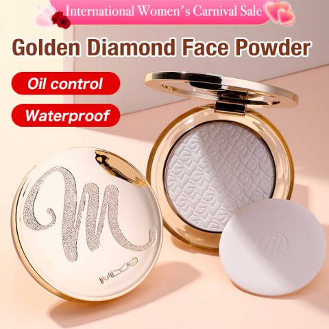 Ins Hot Style-Golden Diamond Face Powder-Concealer, Oil Control