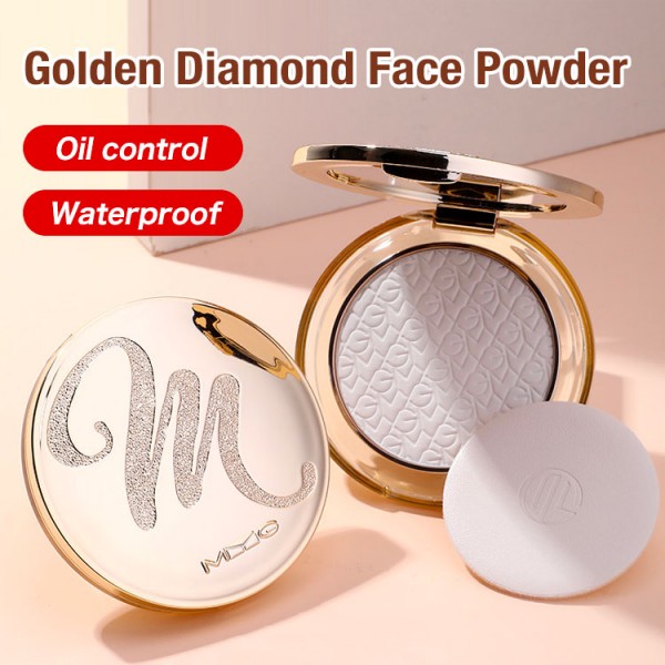 Ins Hot Style-Golden Diamond Face Powder-Concealer, Oil Control