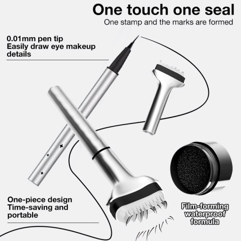 Dual-Ended Waterproof Eyelash Stamp Eyeliner Pen