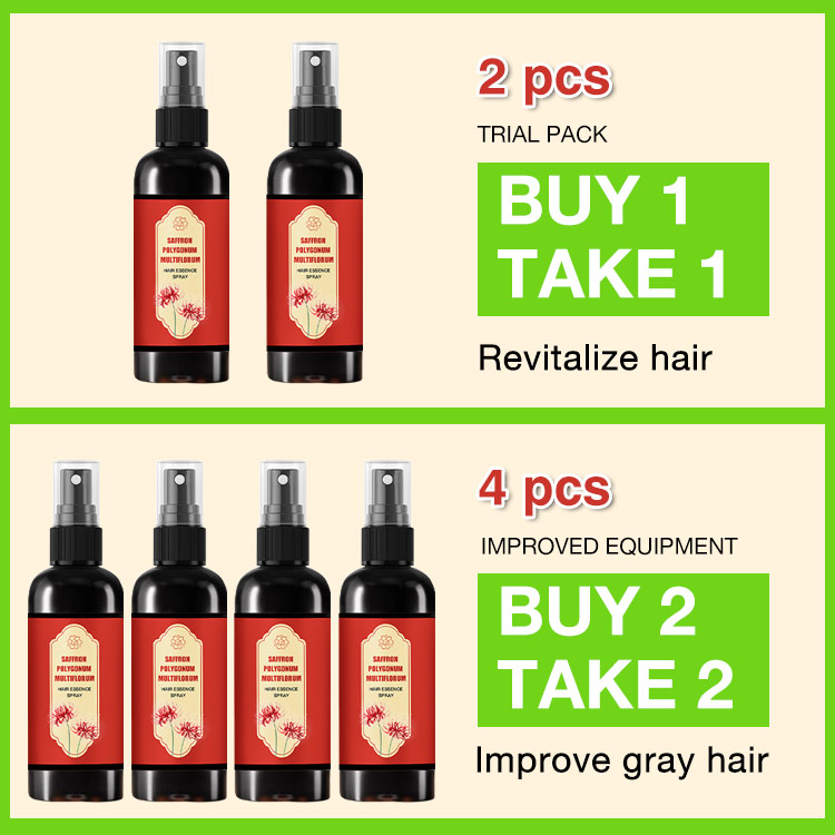 9.9 Mega Sale-Buy 1 Take 1-JaniceJo Saffron & Polygonum Multiflorum Nourishing Hair Blackening Spray-Naturally dark hair from the root